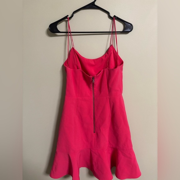Alice and Olivia Andalasia Sleeveless Flounce-Hem Mini Dress Size 10 Pink - Picture 3 of 10